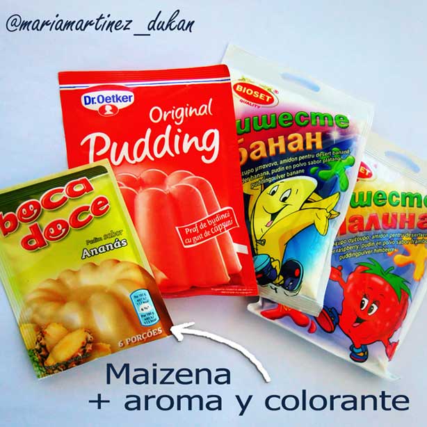 Pudding Dukan: preparados para pudding sin azúcar, permitidos desde Crucero (contando tolerados)